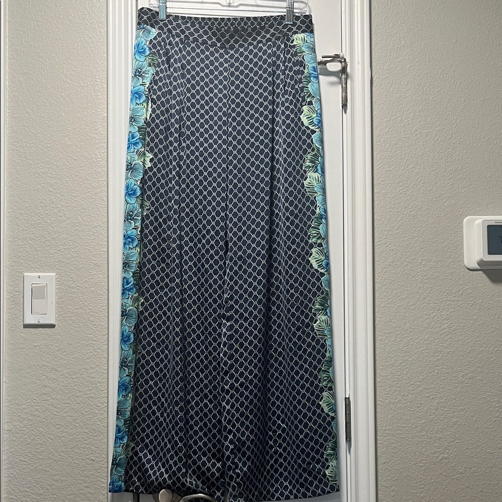 Victoria's Secret Blue and Green Tropical Floral print wide leg pant